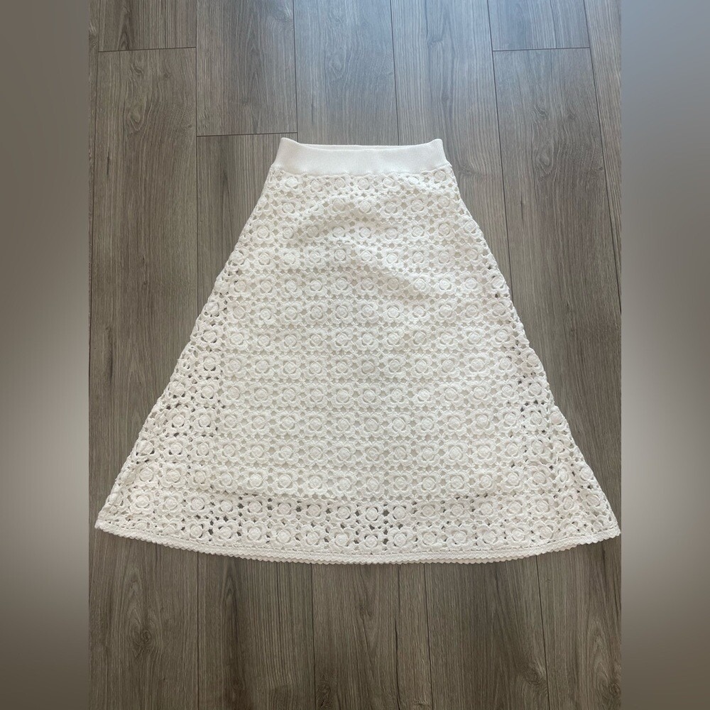 Rebecca Taylor Floral Crochet Skirt Sz S NWT